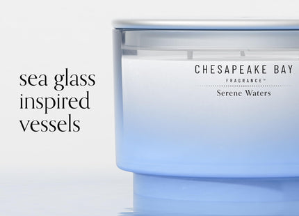 Chesapeake Bay, 14.5oz Serene Waters Scented Candle, Mood Evoking Fragrance, Sea Glass-Inspired Jar, Premium Soy Blend Wax with Essential Oils, Coastal Fragrance for Home Décor or Gifting