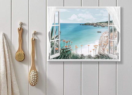 Hardy Gallery Beach Coastal Windows Canvas Wall Art