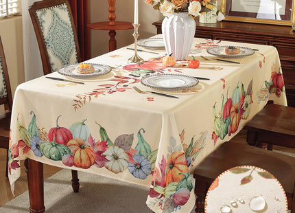 SASTYBALE Fall Tablecloth Rectangle, Autumn Pumpkin, 52" x 70"