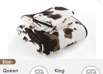 QuiltEase Cabin Cow Quilts Queen Size - 100% Cotton Western Bedding Set