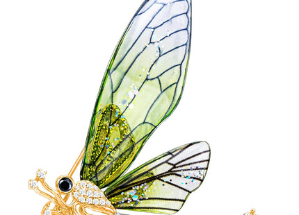 KZQtriid Brooches For Women ，Cubic Zirconia Dragonfly Brooch Pins For Women ，Dragonfly Broach ，Cubic Zirconia Broach