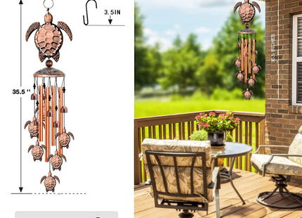 JUNQIU Sea Turtle Wind Chimes for Outside, Turtle Gifts for Women