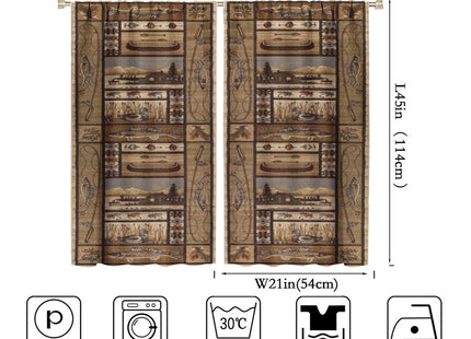 Yearn Jear Retro Rusticd Curtains,Country Style Farmhouse Rustic Cabin Wildlife Rod Pocket Drapes Thermal Insulated Window Curtain for Bedroom Living Room Home Decor 42x45 Inch