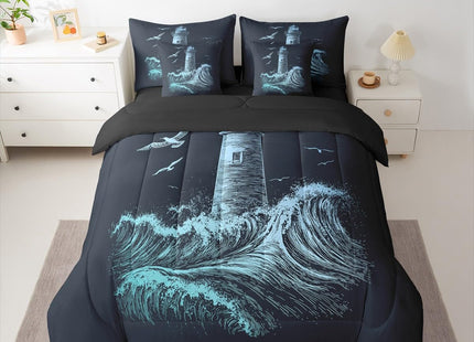 Erosebridal Boys Nautical Comforter Set Men Lighthouse Bed in a Bag Queen