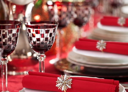 Remerry 6 Pcs Christmas Snowflake Napkin Rings Gold Rhinestone Holder