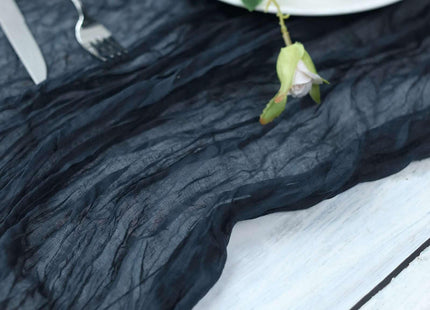 Efavormart 10ft Navy Blue Gauze Table Runner - 120 inch Cheesecloth Fabric for Nautical Ceremonies, Formal Banquets and Modern Backdrop Decor