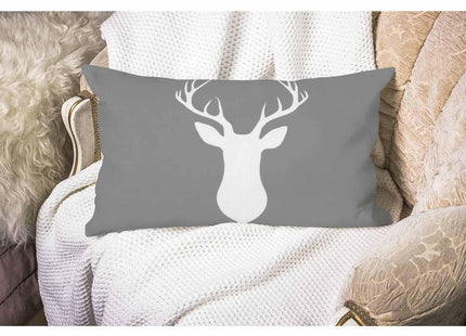 Smooffly Throw Pillow Cover Woodland Deer Head Decorative Pillow Case Home Decor 20x12 Inches Pillowcase