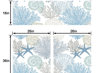 TQFZP Summer Coastal Beach Kitchen Curtains Tiers and Valance Set