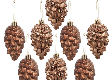 ABOOFAN 8 Pcs Christmas Pinecone Ornament Fall Hanging Pine Cone Ornament Shatterproof Pinecone Ball for Xmas Tree Fall Thanksgiving Day Decoration