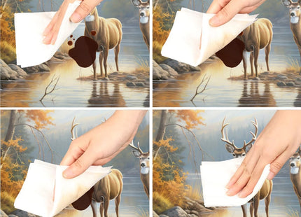 Pardick Autumn Deer Round Fitted Tablecloth with Elastic 40-44In