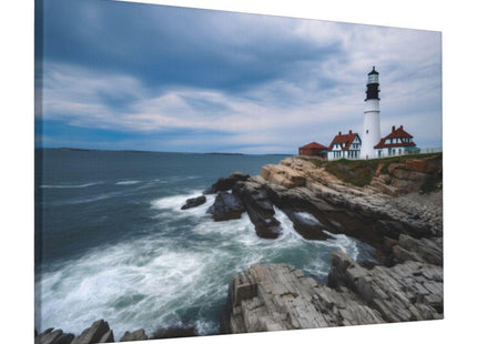Canvas Wall Decor Art Painting Print, Ocean Lighthouse Sea Home Decoration Artwork Framed Picture Ready to Hang 16x24 Inches