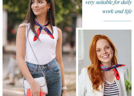 Xtinmee 12 Pack Sailor Scarf Bulk, Nautical Scarf, Light Attendant Scarves