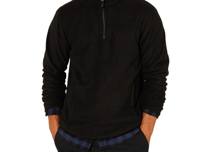 Amazon Essentials Men's Quarter-Zip Fleece Pullover Jacket, Insulated for Cold Weather, Black, Large