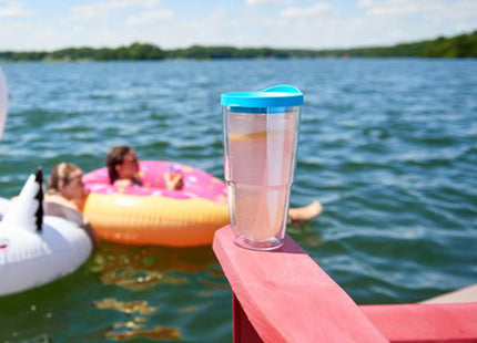 Tervis Vintage Mermaid Collage Tumbler with Wrap and Navy Lid 24oz, Clear, 1 Count (Pack of 1)