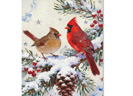 Winter Cardinal House Flag 28x40 Inch Pinecone Twigs Holly Berry Christmas Holiday Decorative Garden Flags for Outside Double Sided Seasonal Outdoor Home Farmhouse Decoration Porch Yard January Decor