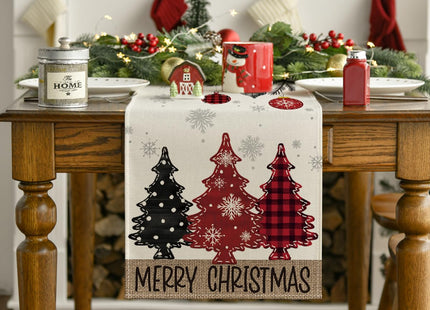 Artoid Mode Pine Tree Merry Xmas Table Runner Home Party Decor 13x48 Inch