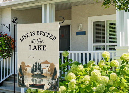LAGZDFC Life Is Better at the Lake Garden Flag Gifts for Lake House Decor