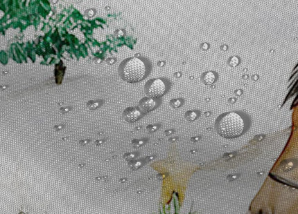 Christmas Horse Shower Curtain Winter Barn Xmas Tree Fence Pine 72x72 IN