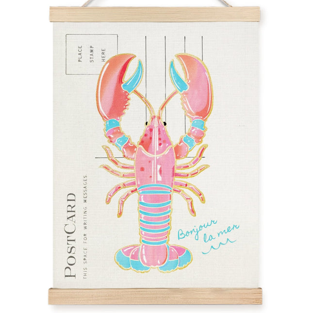 FDHSPAAM Coastal Lobster Wall Art Decor, Beach House Decor, Coastal Preppy Pink Turquoise Lobster Beachy Aesthetic Wall Art Posters for Girls Bedroom Dorm Apartment, 12x16 Inch