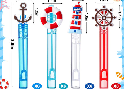 Rotatingpals 24 Pcs Nautical Bubble Wands Bulk Nautical Sailor Party Favors