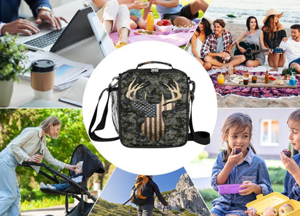 Pardick Deer Lunch Box for Kids Boys, School Reusable Insulated Lunch Bag