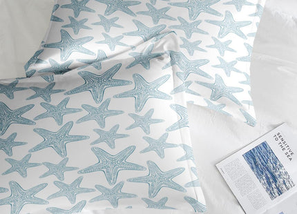 Pamnest Twin Bed Sheet Set, 3 Pieces Starfish Nautical Bedding with Flat