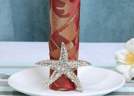 Joyindecor Nautical Starfish Napkin Rings Set of 6 for Party Wedding Decor