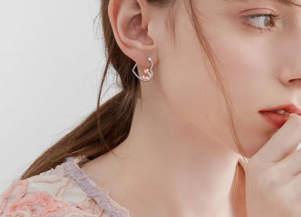 YFN Squirrel Earrings Sterling Silver Animal Heart Hoop Earrings Dangle Drop Dangling Cute Jewelry Squirrel Gifts for Women