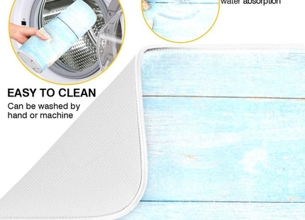 Seashells Starfish Dish Drying Mat for Kitchen Counter Super Absorbent Dish Mat Large Drying Kitchen Mat 18X24inch Dish Drying Matt for Kitchen Dish Drying Mat