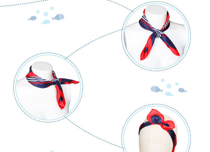 Xtinmee 12 Pack Sailor Scarf Bulk, Nautical Scarf, Light Attendant Scarves