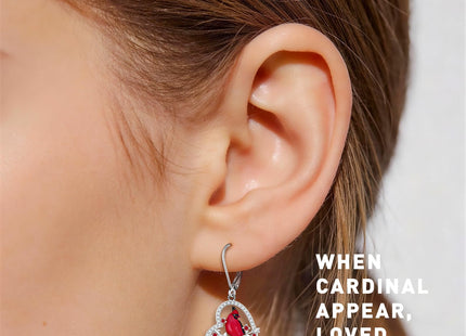 Red Cardinal Earrings for Women Sterling Silver Cardinal Gifts Earrings