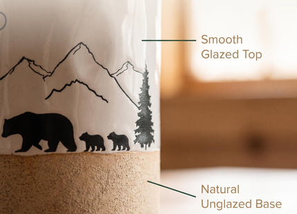 Ceramic Utensil Holder Nature Bear Design for Countertop utensil Crock