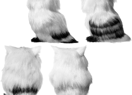 Sratte 12 Pcs Christmas Owl Ornament Furry Owl Ornaments,White