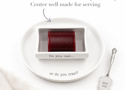 Mud Pie Cranberry Sauce Dish, Ceramic Can Berry Serving Dish Set
