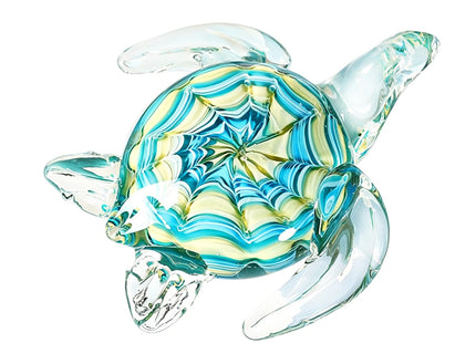 QFkris 6" Blown Glass Sea Turtle Figurine