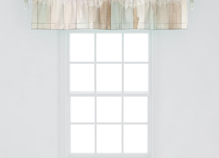 Ambesonne Landscape Window Valance Pack of 2, Winter Woods Theme Pattern of Deer Heads with Antlers and Fir Trees, Rod Pocket Curtain Valances for Kitchen Bedroom, 54" X 12", White Sepia Dark Taupe