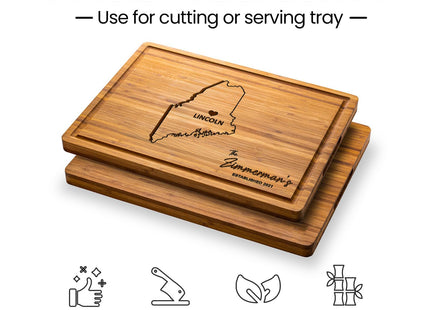 Maine Cutting Board Personalized - Bamboo State Destination Kitchen Gifts, Custom Maine Themed Gifts, Best Housewarming Gifts, Unique Wooden Decor