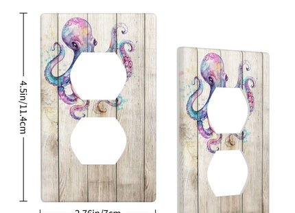 Octopus Board Outlet Cover Wall Plate Electrical Outlets Switch Plate Decorative Faceplate for Bathroom Bedroom Kitchen Room Decor Wallplate 4.5 x 2.76 Inch