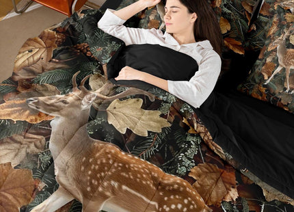 Feelyou Hunting Camo Deer Full Comforter Set with Sheets for Kids Boys Girls Wild Animal Hunting 7 Pieces Bedding Set Realistic Tree Leaves Bed in a Bag Western Cabin Decor Soft Lightweight Microfiber