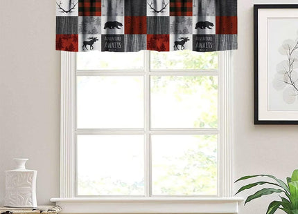 ICMOLYYENLO Vintage Rustic Cottage Valance Curtains Bear Moose Rustic Farmhouse Valance Curtains 54x18 inches 1 Panel