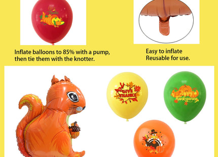 HADCKJA Squirrel Balloons Thanksgiving Party Supplies Thanksgiving Balloons Squirrel Balloon Thanksgiving Latex Balloon for Thanksgiving Party Decorations Thanksgiving Theme Birthday Decorations 15Pcs