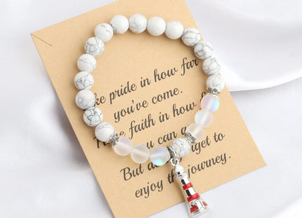 FUSTMW Lighthouse Bracelet Lighthouse Keeper Gifts Lighthouse Lover Gifts Nautical Gift Lighthouse Tower Charm Jewelry (Bracelet)