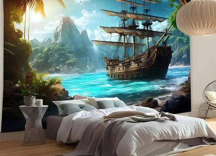 FENDROM Nautical Tapestry Decor Ghost Sailboat Wall Art Aesthetics Pirate Ship Fantasy Wonderland Wall Hanging for Bedroom Living Room Dorm