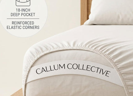 Callum Collective Cooling Eucalyptus Sheet Set, 4 Piece, King, Beach Sand