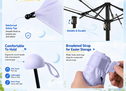 BAODINI Mini Travel Umbrella with UV Sun Protection, Compact Pocket-Size