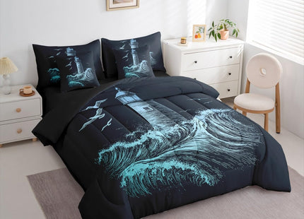 Erosebridal Boys Nautical Comforter Set Men Lighthouse Bed in a Bag Queen