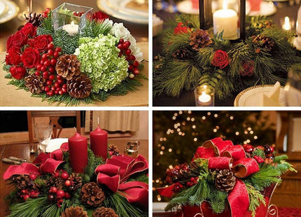 Winlyn 30 Pcs Christmas Hanging Real Preserved Pine Cones Ornaments 2"-3" Tall Christmas Tree Hanging Pinecone Ornaments
