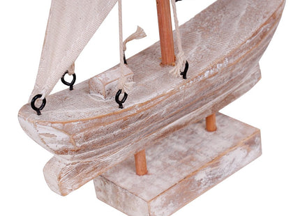 Wooden Sailboat Small Nautical Sail Boat Decor Coastal Beach Themed Ornaments for Home Bathroom Room Bedroom (B)