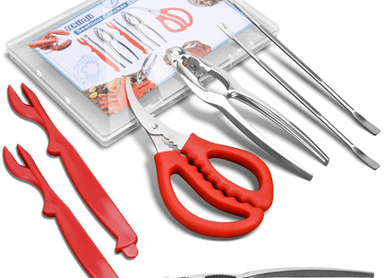 2026 Upgraded 8PCS Seafood Cracker Tool Set, Crab Crackers and Tools