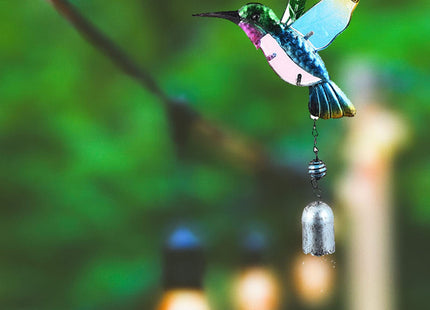 Hummingbird Decor with Bell, Hummingbird Wind Chimes, Hanging Bell Decorations for Yard, Garden, Home and Outdoor, Gift for Mom